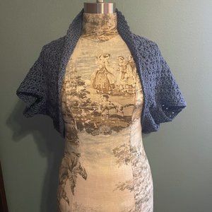 Blue crochet Bolero Jacket S/M